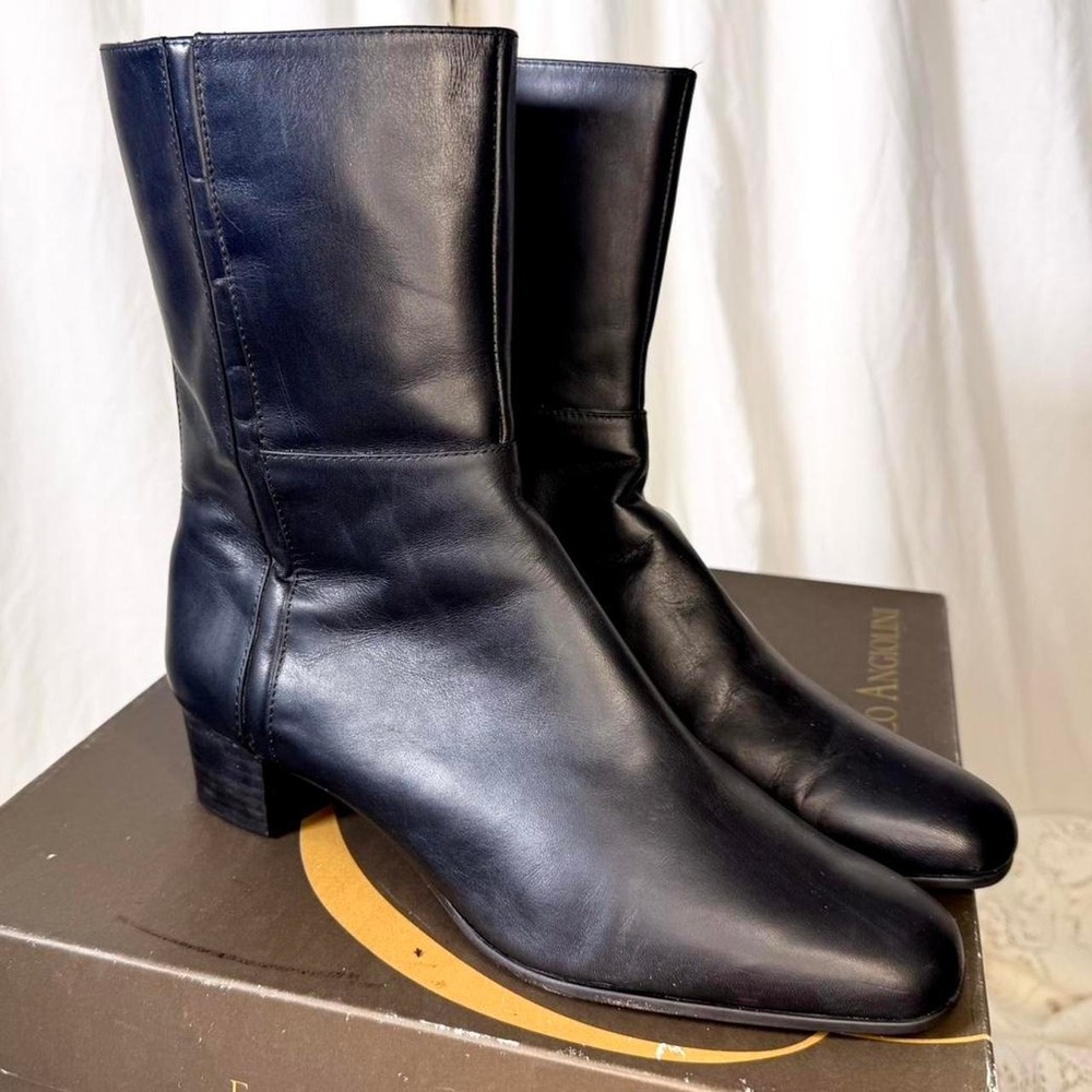 Enzo Angiolini Eastrut 8M Black Leather Ankle Boots